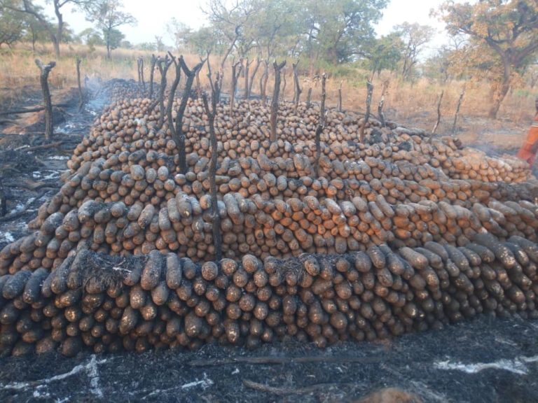 Farmer Loses Yam Barn in Blaze