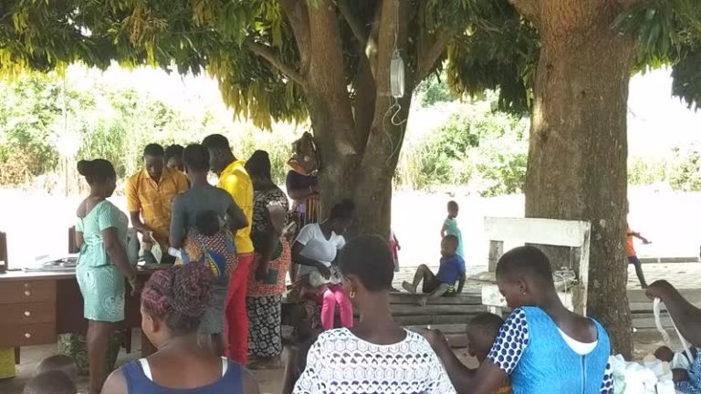 OTI | Nursing Mothers Access Child Welfare Clinic Under Tree