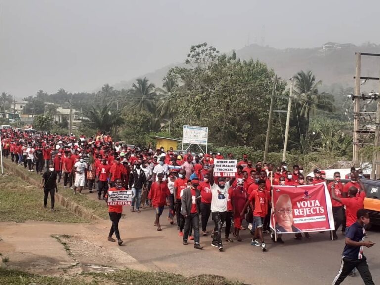 Group Protest Against Re-Appointment of Letsa As Volta Regional Minister