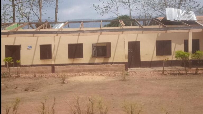 Nkwanta South GES Appeals For Help to Fix Rainstorm Ravaged Schools