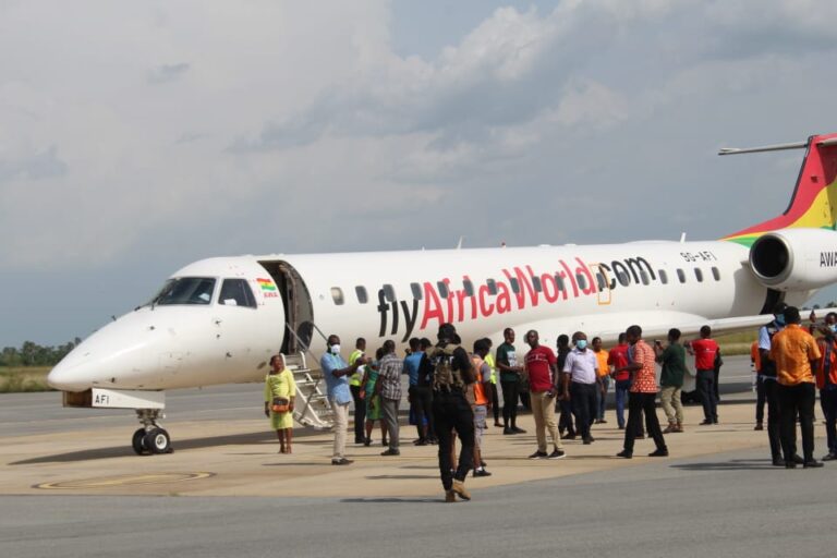 Maiden AWA flight lands at Ho Airport; Togbe Afede calls for Patronage