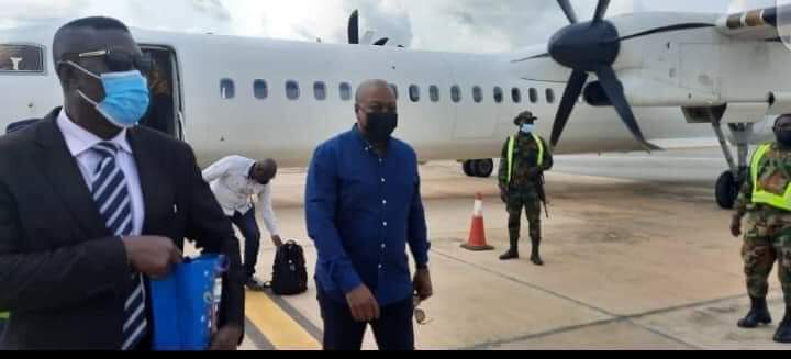 PassionAir lands Mahama at Ho Airport